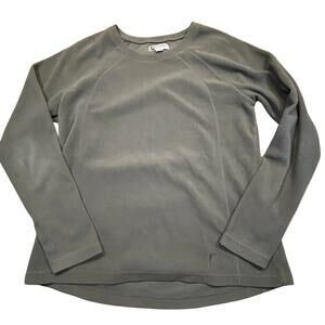 Riding Sport Equestrian Fleece Sweatshirt Gray Women Large Base Layer